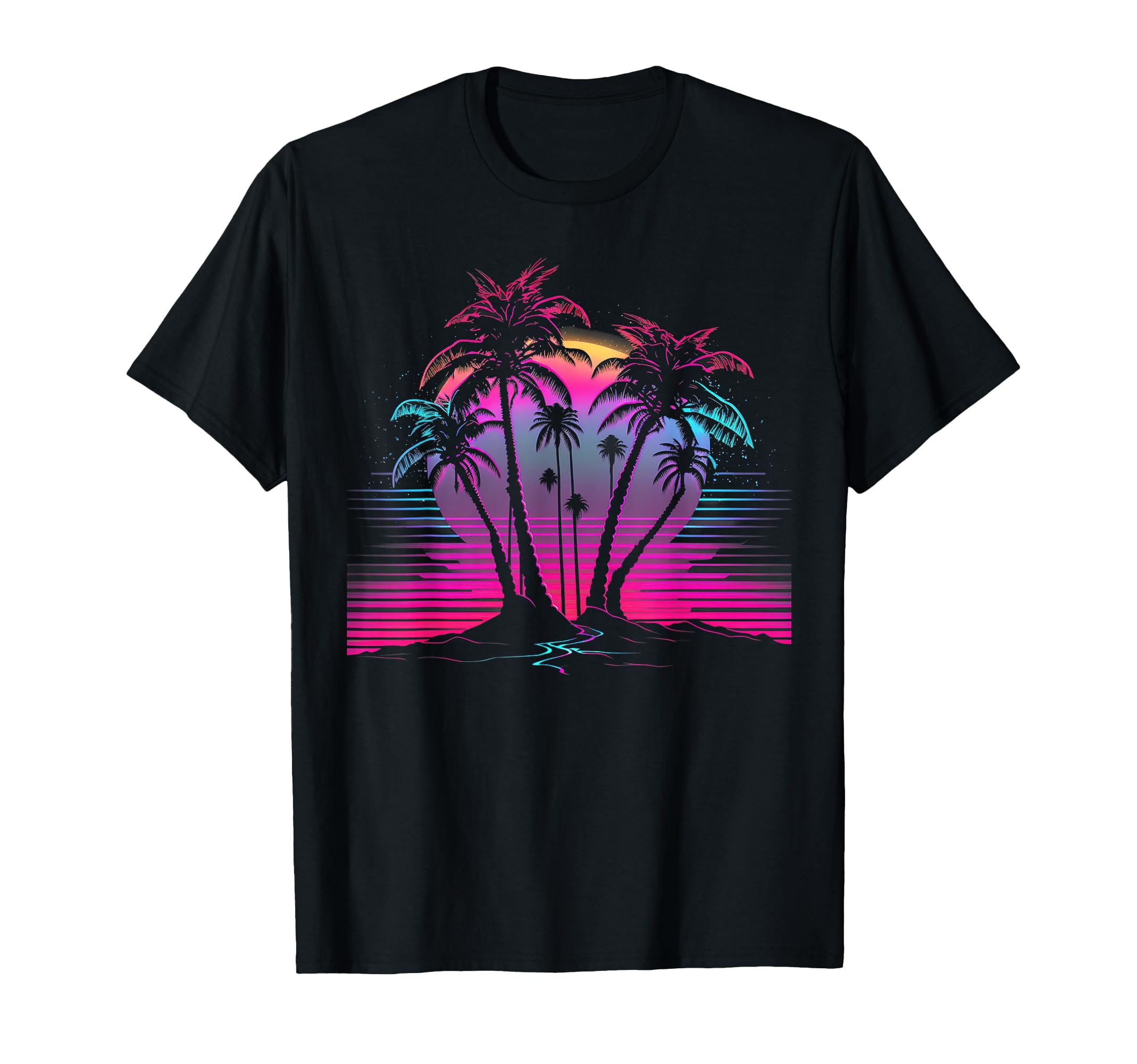 Palm Tree Vaporwave Retrowave T-Shirt - Streetwear Style Men Women - T-Shirt, Sweatshirt, Hoodie