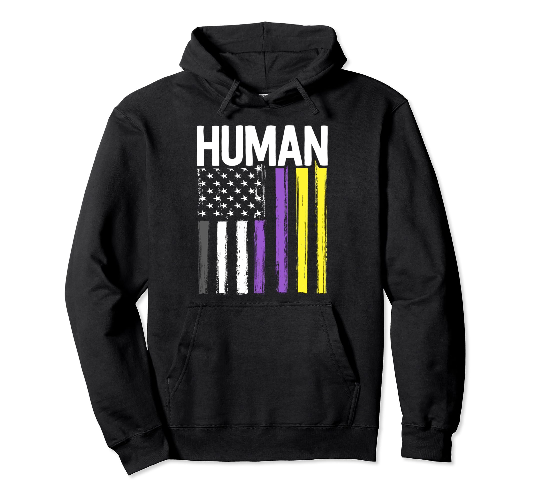 Gender Non Binary Pride Human Lgbt Hoodie - Fun Novelty Design for Adults - T-Shirt, Sweatshirt, Hoodie
