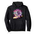 Cat Synthwave 80S Aesthetic Hoodie - Casual Everyday Wear for Adults - T-Shirt, Sweatshirt, Hoodie