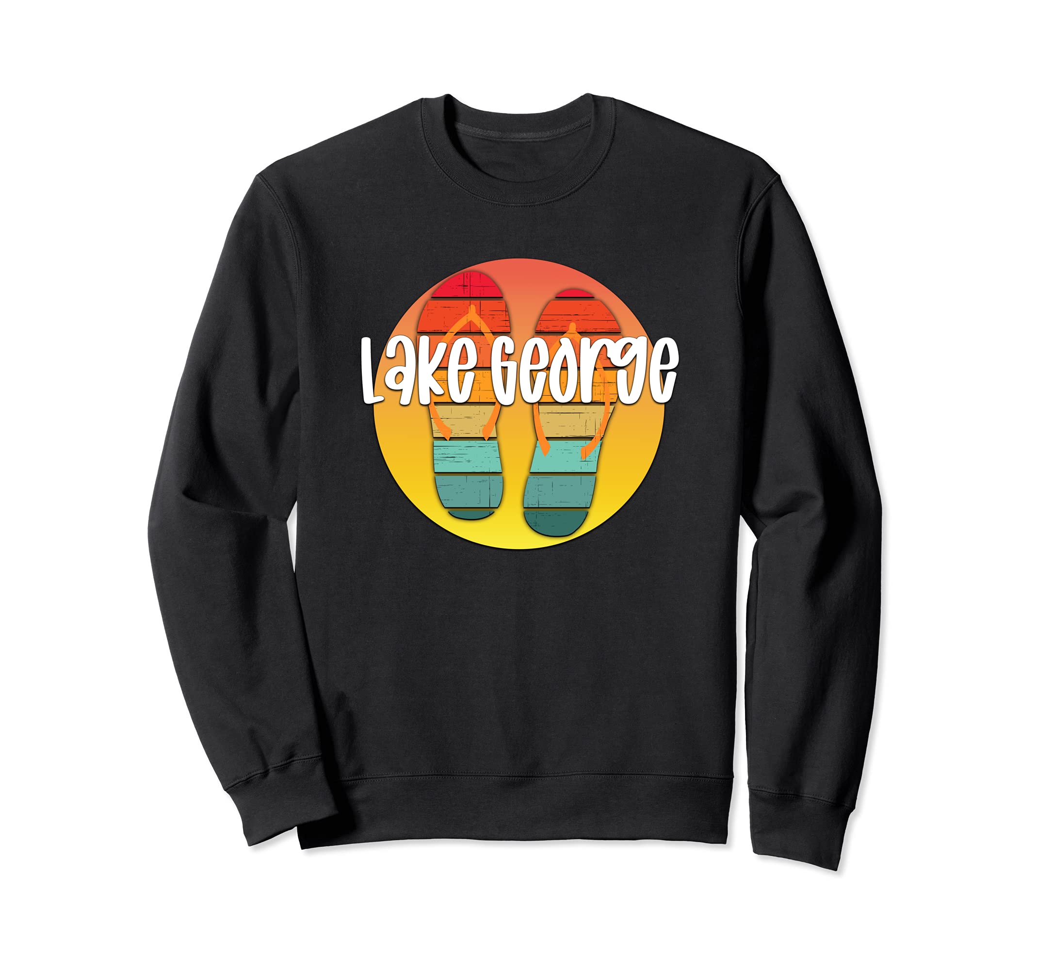 Lake George Indiana Flipflop Sunset Sweatshirt - Streetwear Style Unisex - T-Shirt, Sweatshirt, Hoodie