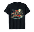1957 Bel Air Car Patriotic American Flag Car T-Shirt - Graphic Print Unisex - T-Shirt, Sweatshirt, Hoodie