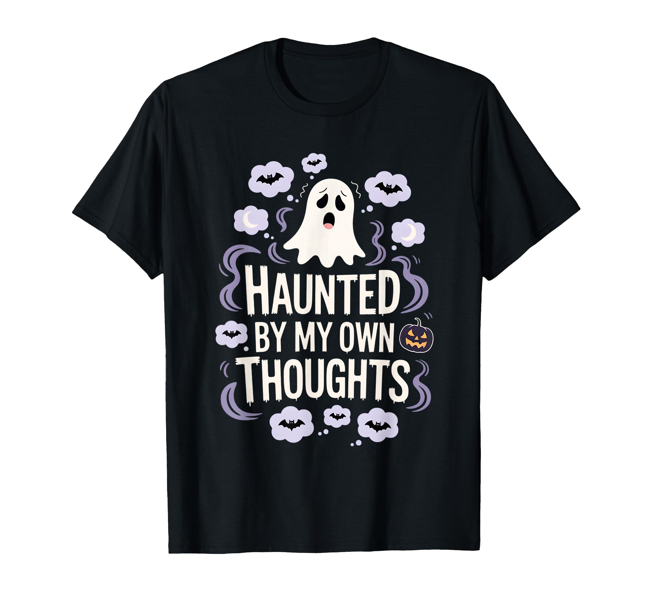 Halloween Haunted Mental Health T-Shirt - Unique Graphic Men Women - T-Shirt, Sweatshirt, Hoodie