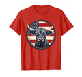 Bull American Flag Rodeo Distressed T-Shirt - Novelty Apparel Unisex - T-Shirt, Sweatshirt, Hoodie