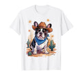 French Bulldog Cowboy Dog Western T-Shirt - Aesthetic Graphic Unisex - T-Shirt, Sweatshirt, Hoodie