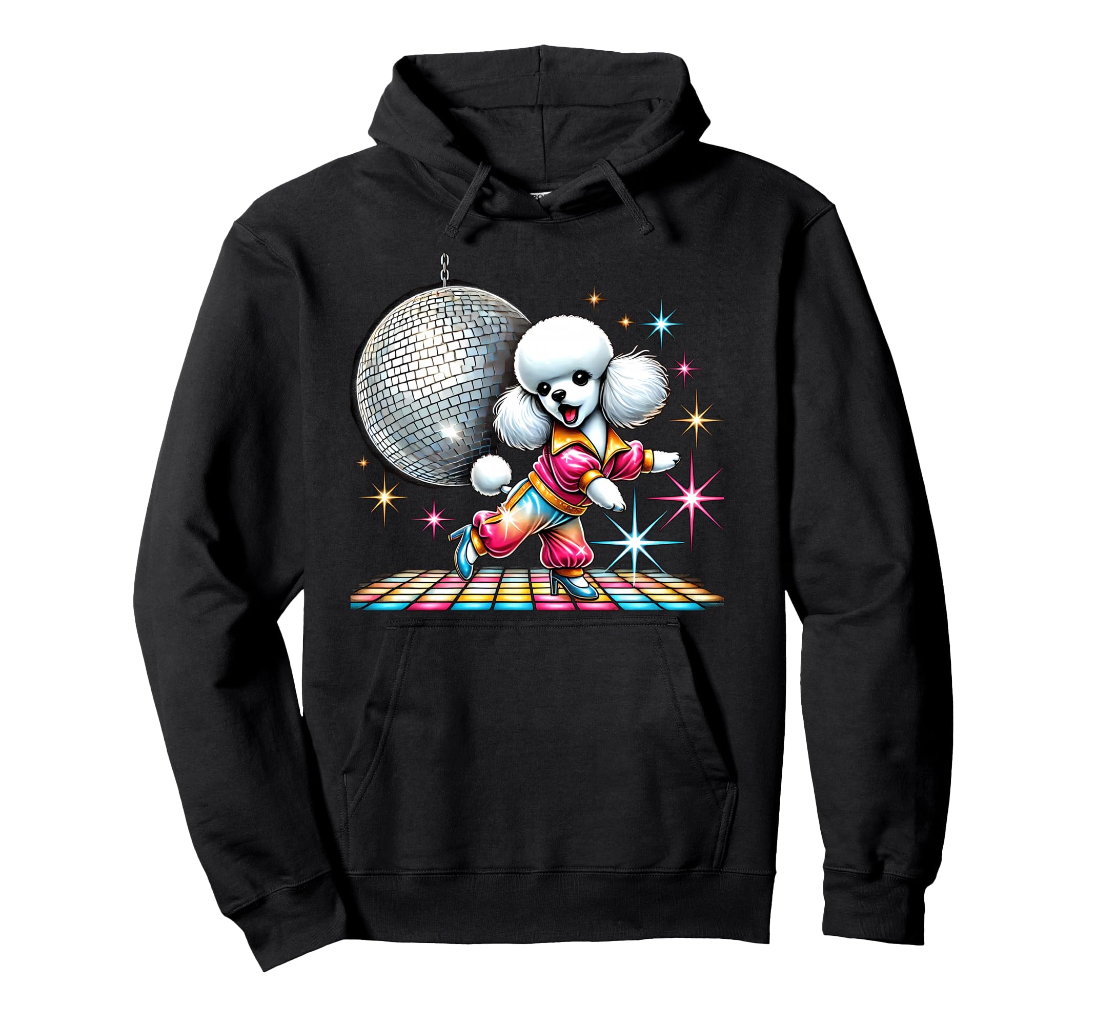 Aesthetic Toy Poodle Disco Hoodie - Unique Graphic for Adults - T-Shirt, Sweatshirt, Hoodie