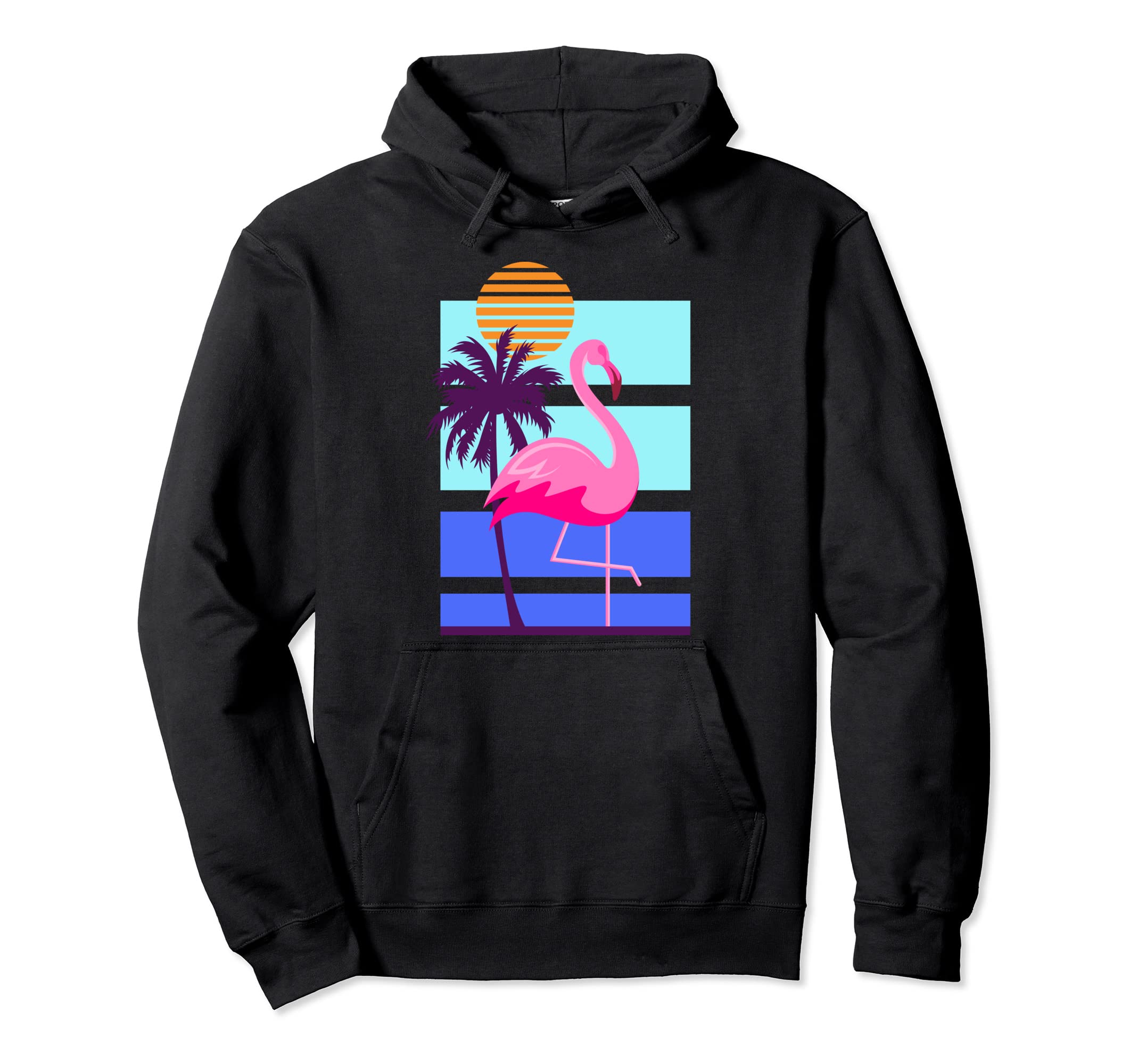 Art Deco Synthwave Flamingo Hoodie - Novelty Apparel Men Women - T-Shirt, Sweatshirt, Hoodie