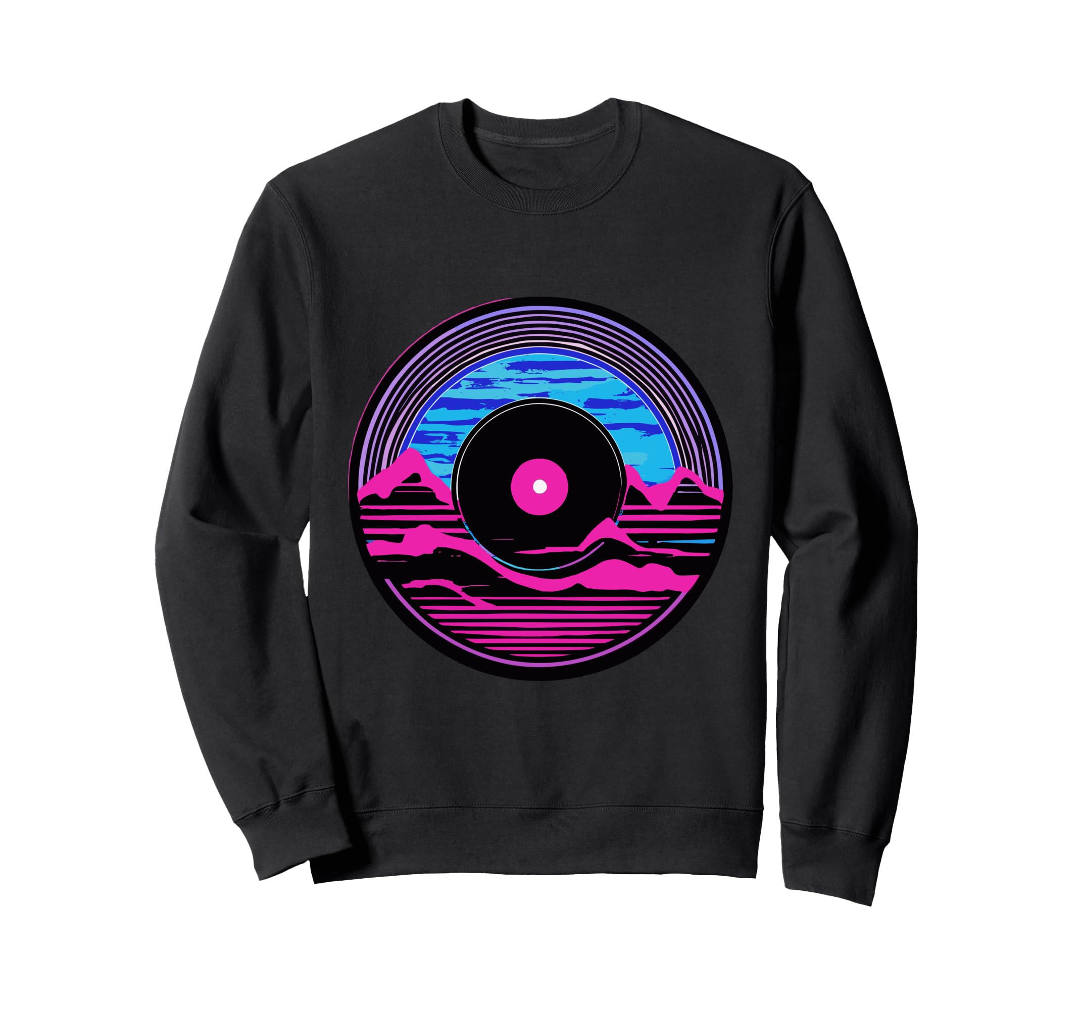 Waves Vinyl Record Vaporwave Music Sweatshirt - Novelty Apparel for Adults - T-Shirt, Sweatshirt, Hoodie