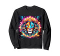 80S Synthwave Lion Anime Royal Cat Sweatshirt - Unique Graphic for Adults - T-Shirt, Sweatshirt, Hoodie