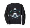 Meditation Alien Yoga Pose Relaxing Sweatshirt - Novelty Apparel Men Women - T-Shirt, Sweatshirt, Hoodie