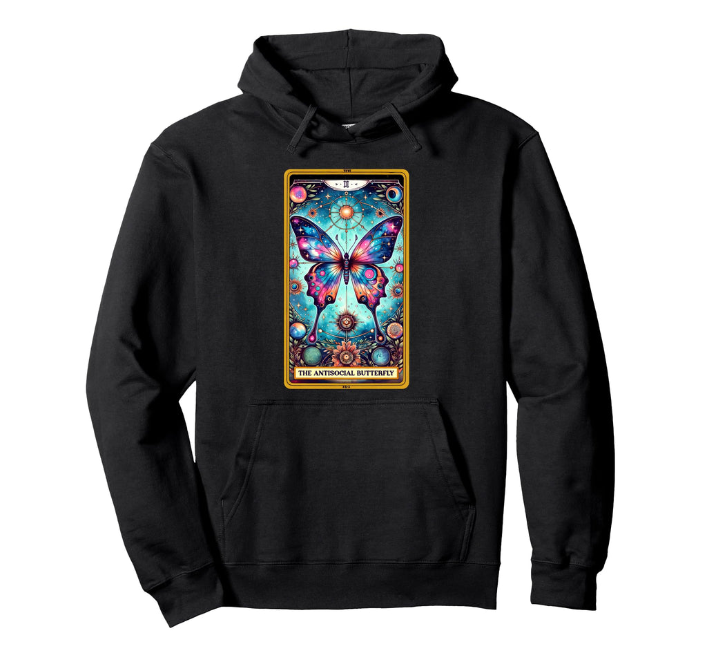 Sarcastic Tarot Antisocial Butterfly Hoodie - Novelty Apparel for Adults - T-Shirt, Sweatshirt, Hoodie