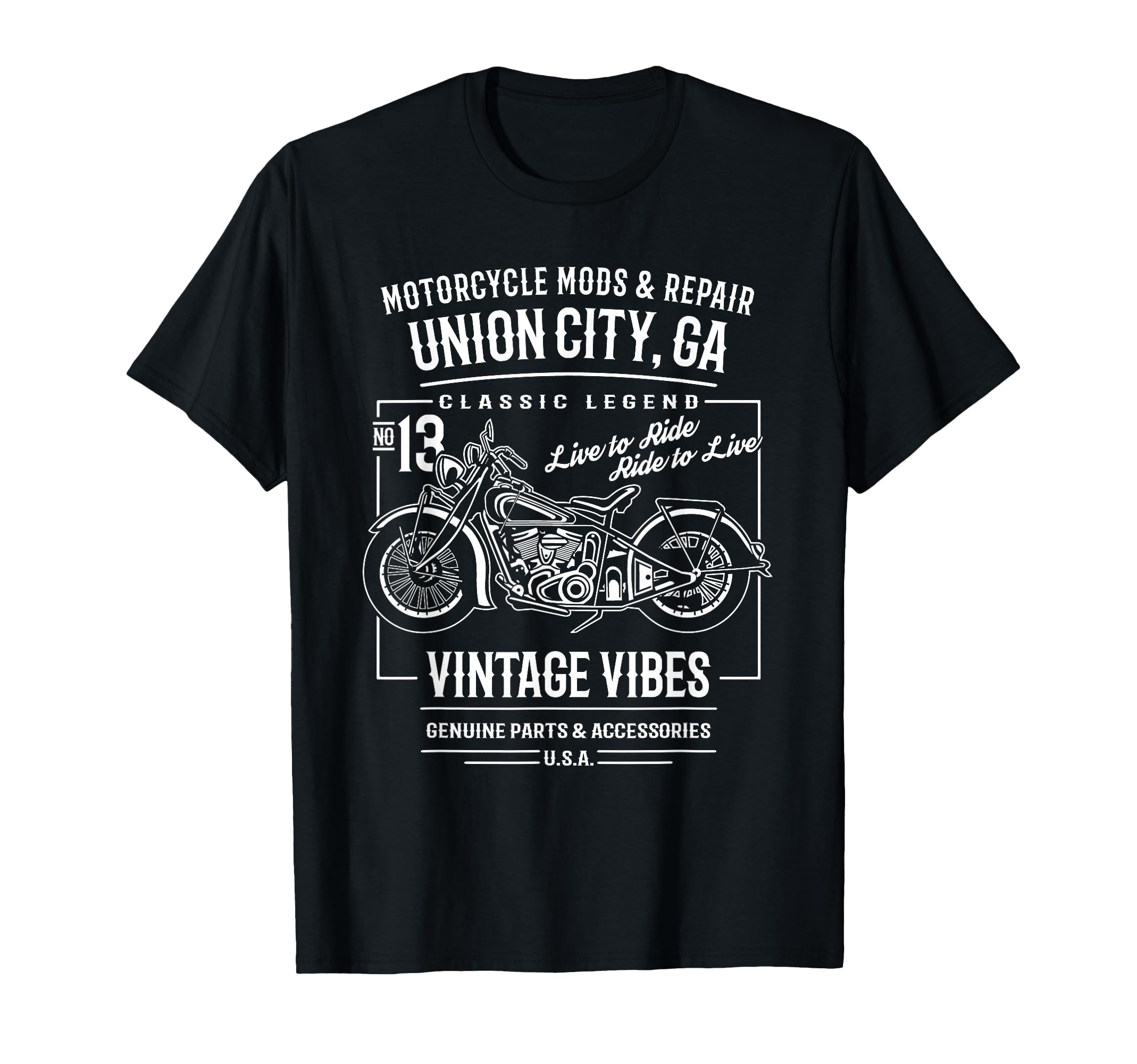 Union City Ga Usa Motorcycle T-Shirt - Fun Novelty Design for Adults - T-Shirt, Sweatshirt, Hoodie