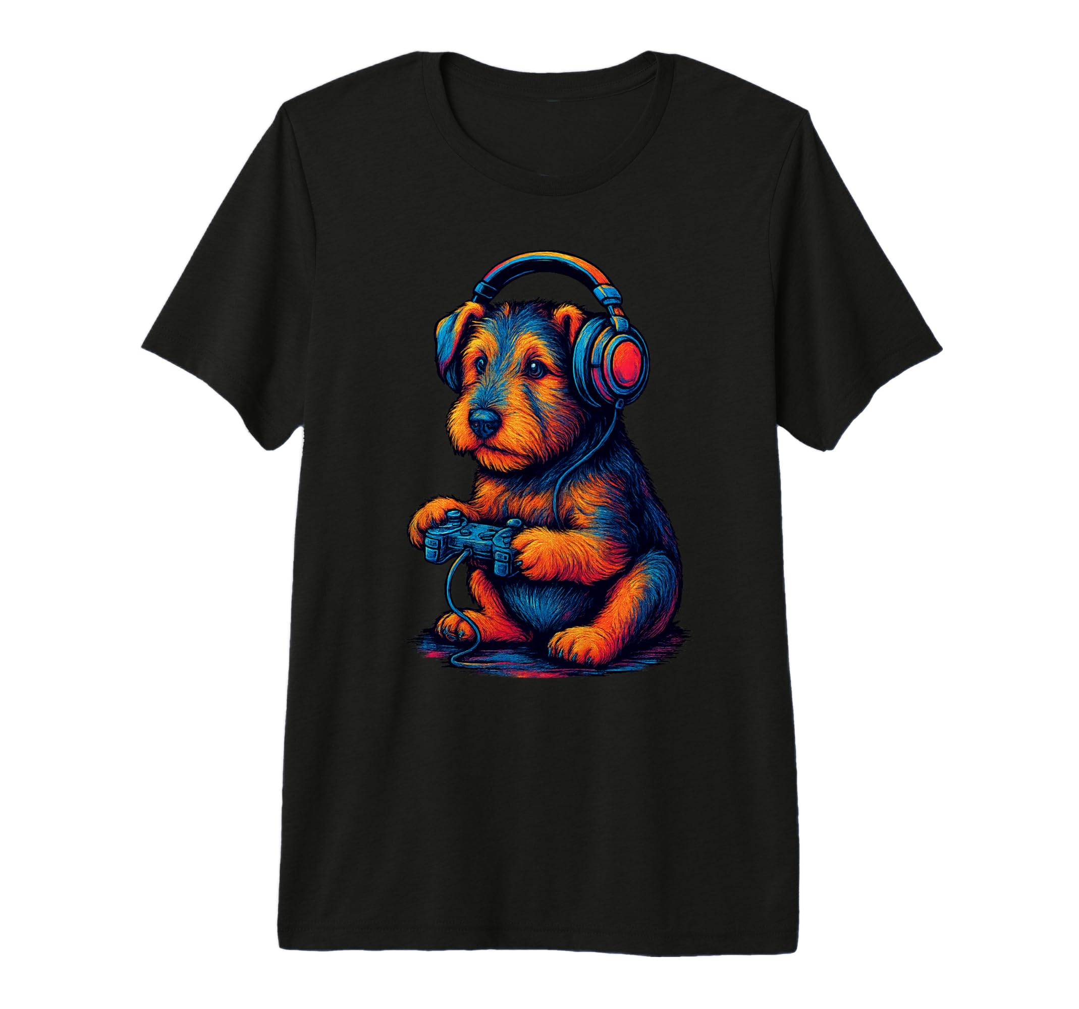 Airedale Terrier Gamer Gaming Dog Lover T-Shirt - Unique Graphic Unisex - T-Shirt, Sweatshirt, Hoodie