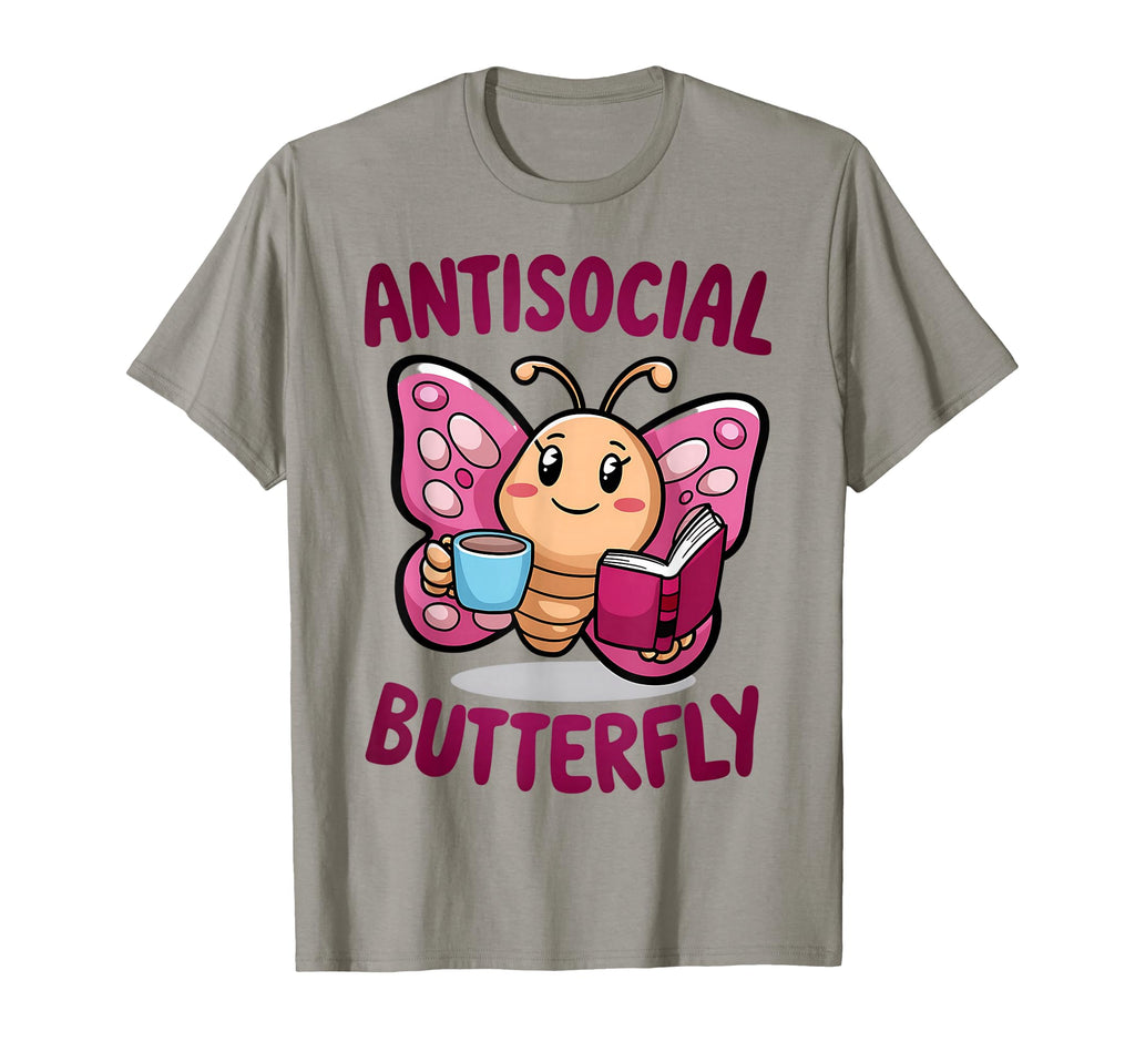 Groovy Anti Social Butterfly Ironic T-Shirt - Trendy Graphic Men Women - T-Shirt, Sweatshirt, Hoodie