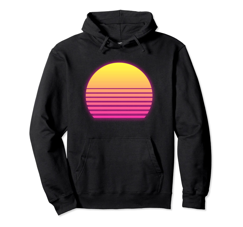 Synthwave Sun 80S Retrowave Aesthetic Hoodie - Streetwear Style Unisex - T-Shirt, Sweatshirt, Hoodie