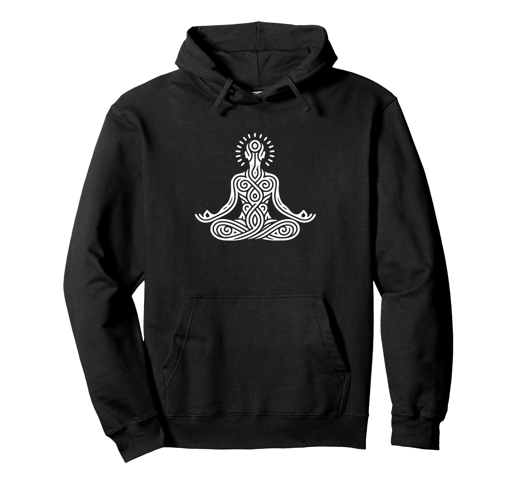 Meditative Figure Spiritual Yoga Hoodie - Unique Graphic Unisex - T-Shirt, Sweatshirt, Hoodie