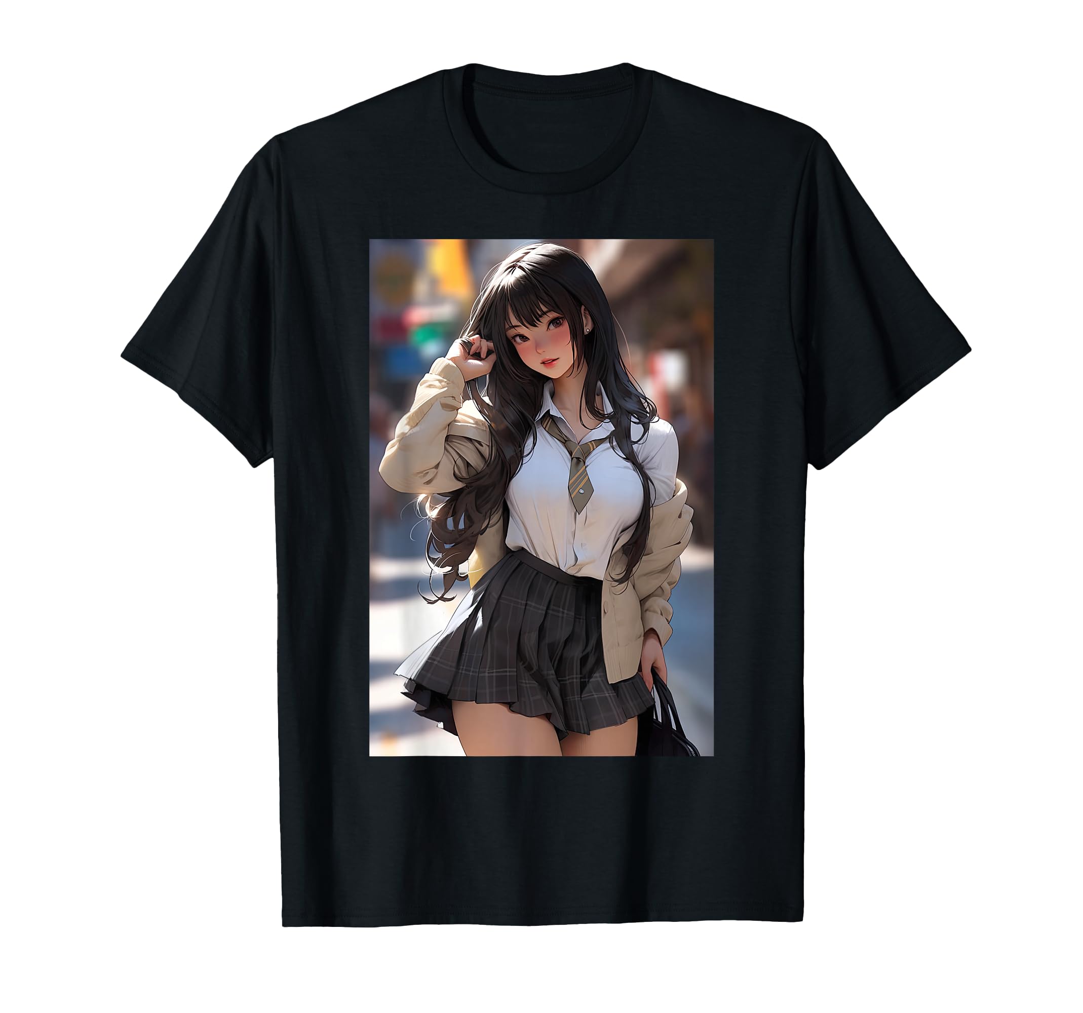 Anime Waifu School Pinup T-Shirt - Streetwear Style Unisex - T-Shirt, Sweatshirt, Hoodie
