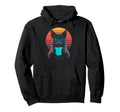 Cat Drinking Coffee Synthwave Hoodie - Fun Novelty Design Men Women - T-Shirt, Sweatshirt, Hoodie