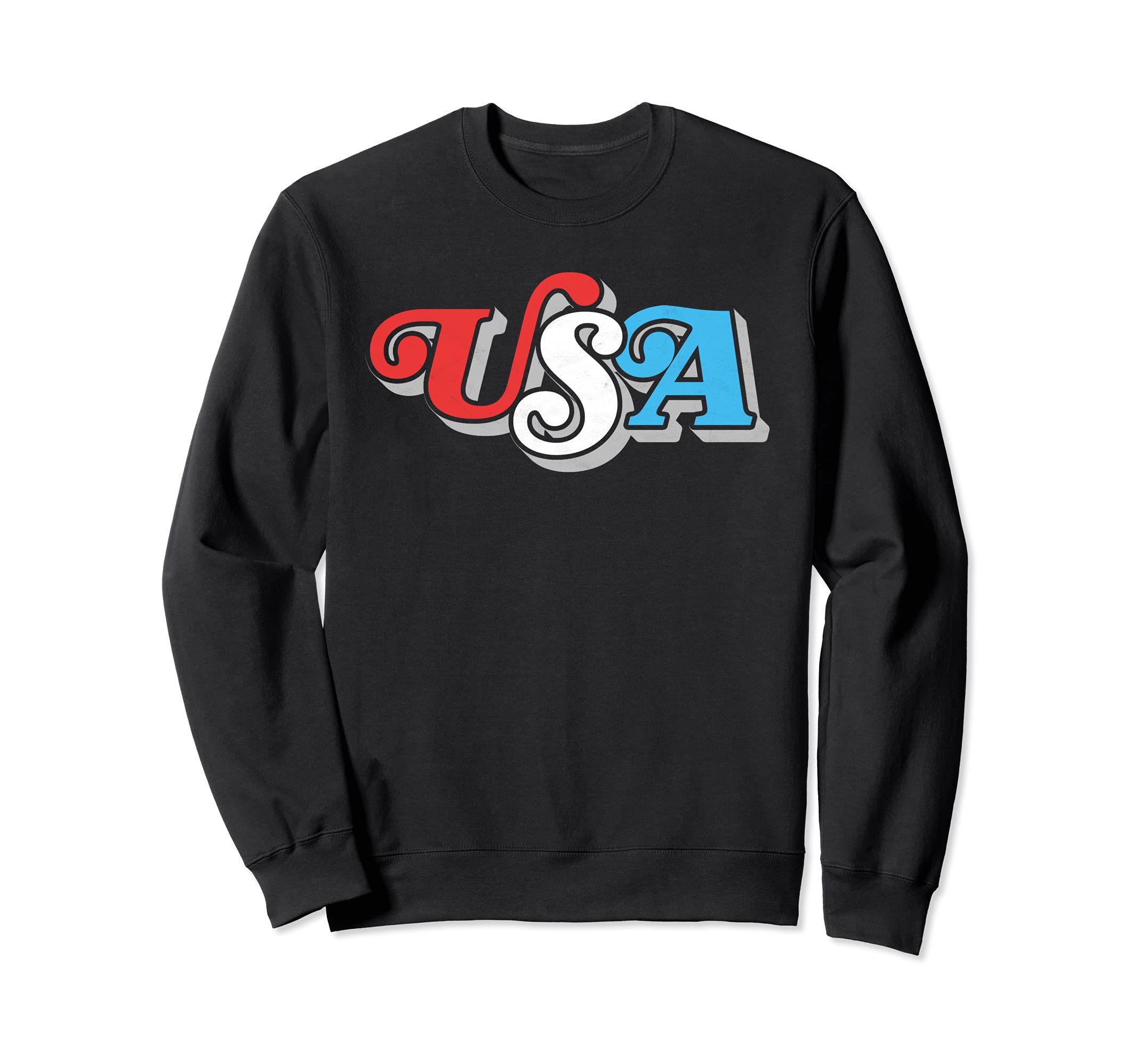 Usa Typography Patriotic 4Th July 80S Sweatshirt - Custom Art Print Unisex - T-Shirt, Sweatshirt, Hoodie