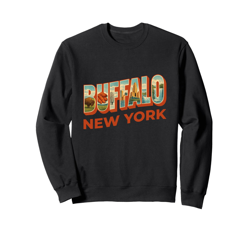 Buffalo New York Famous Icons Sweatshirt - Novelty Apparel Men Women - T-Shirt, Sweatshirt, Hoodie