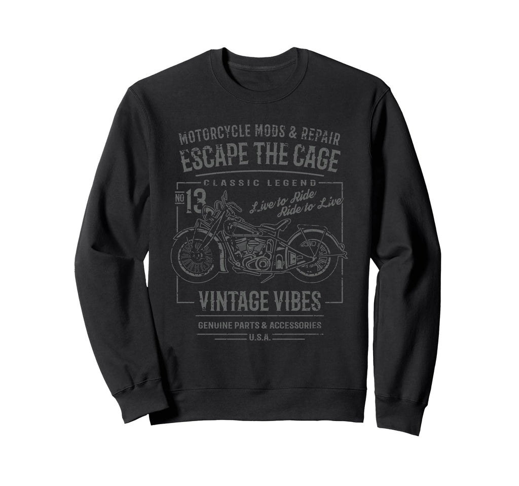 Motorcycle Distressed Sweatshirt - Unique Graphic Men Women - T-Shirt, Sweatshirt, Hoodie