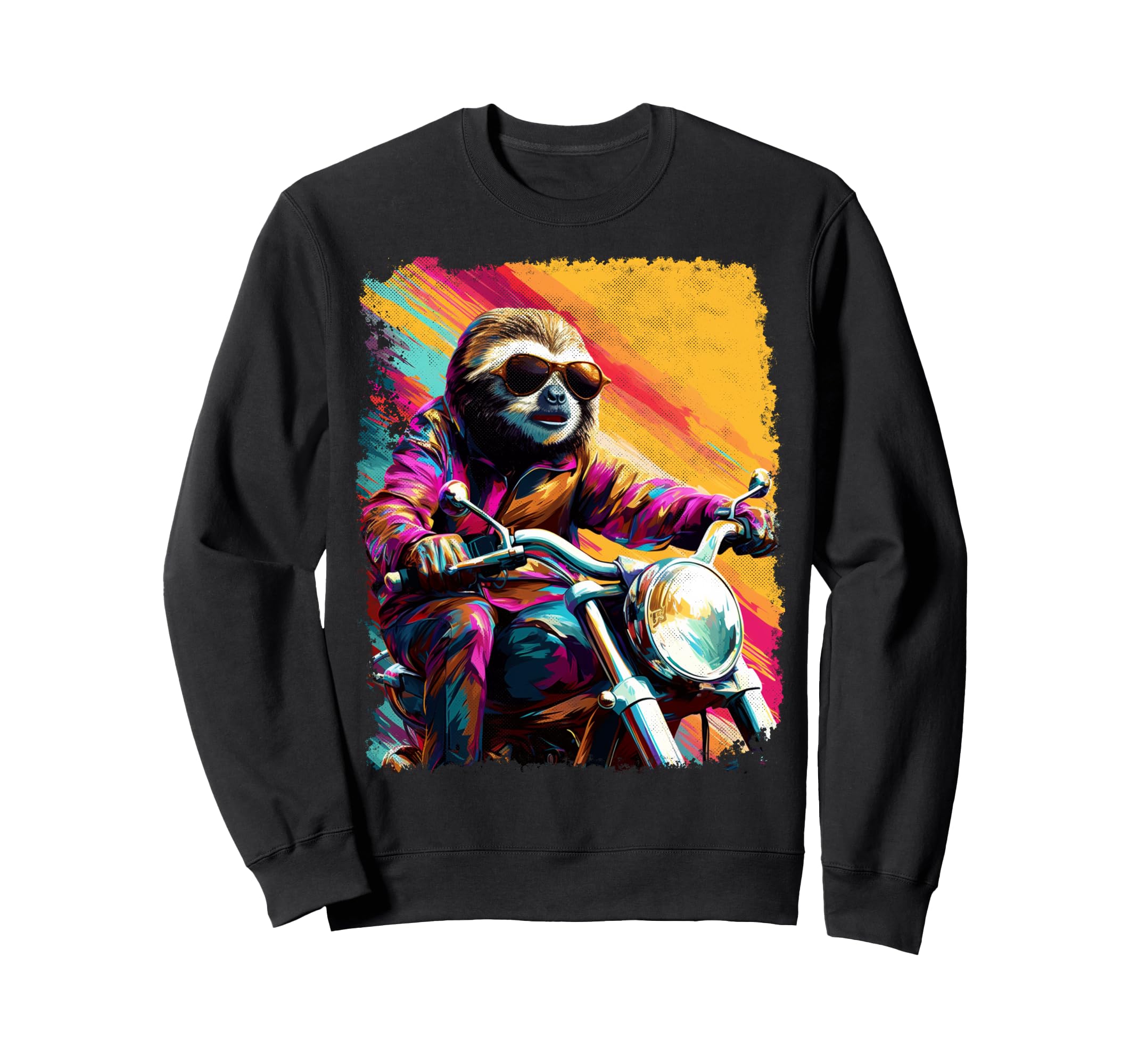 Sloth Motorcycle Sweatshirt - Fun Novelty Design Men Women - T-Shirt, Sweatshirt, Hoodie