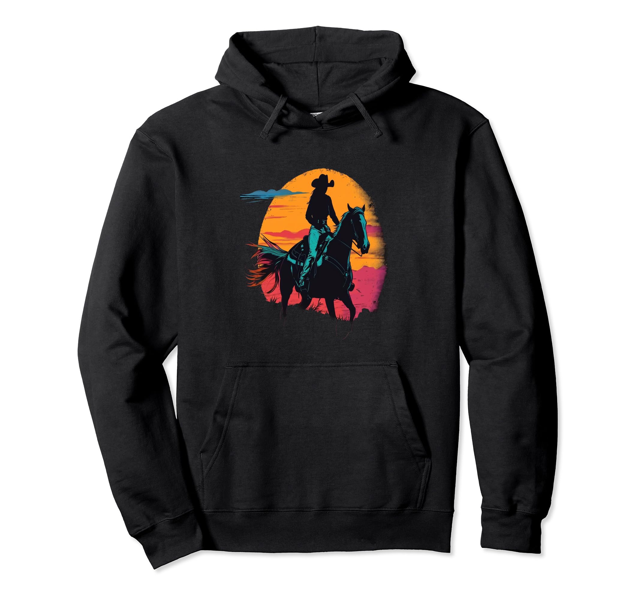Horse Riding Rodeo Cowgirl Western Hoodie - Casual Everyday Wear Men Women - T-Shirt, Sweatshirt, Hoodie