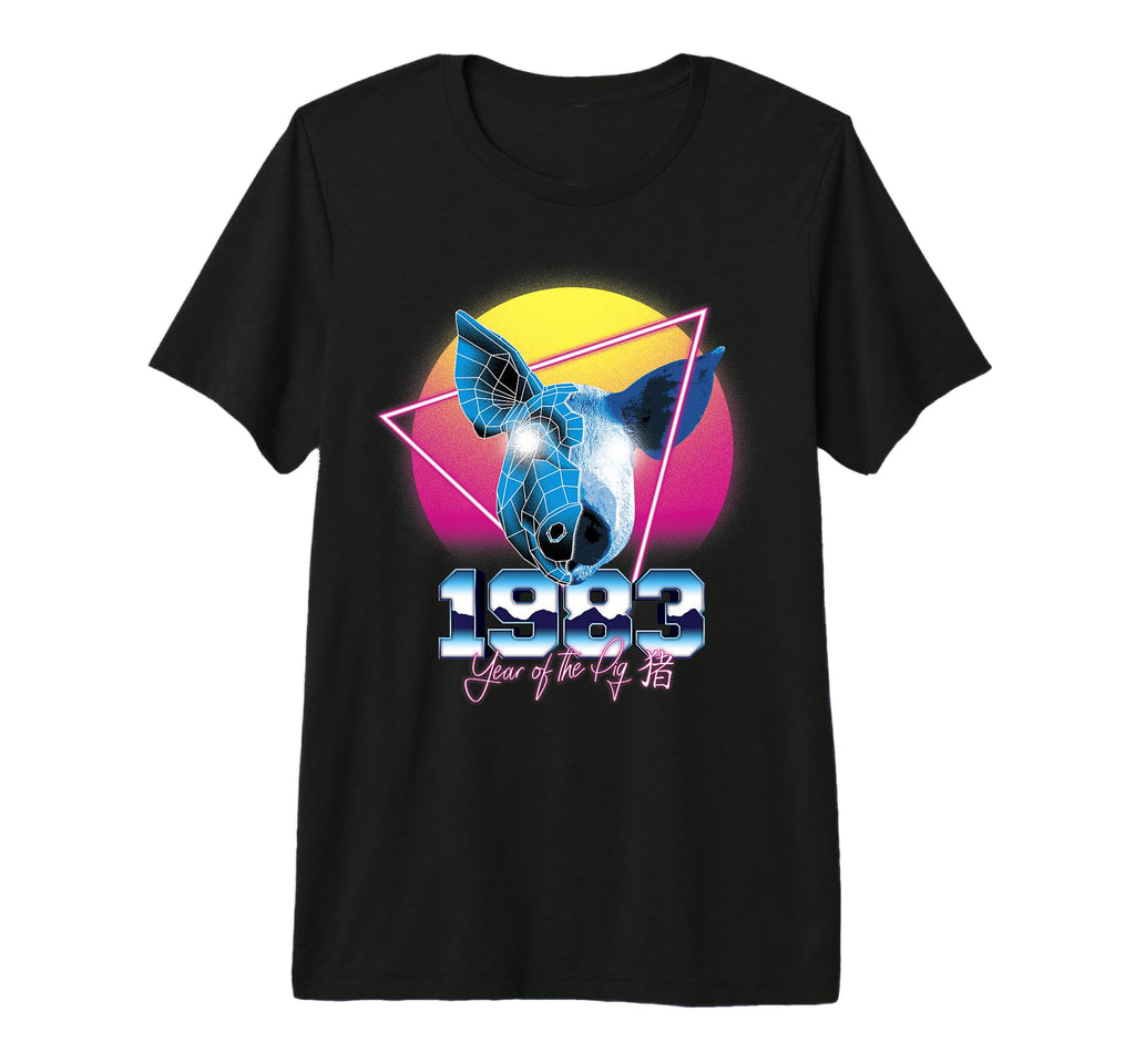 1983 Year Pig 80S Chinese Zodiac T-Shirt - Minimalist Print Unisex - T-Shirt, Sweatshirt, Hoodie