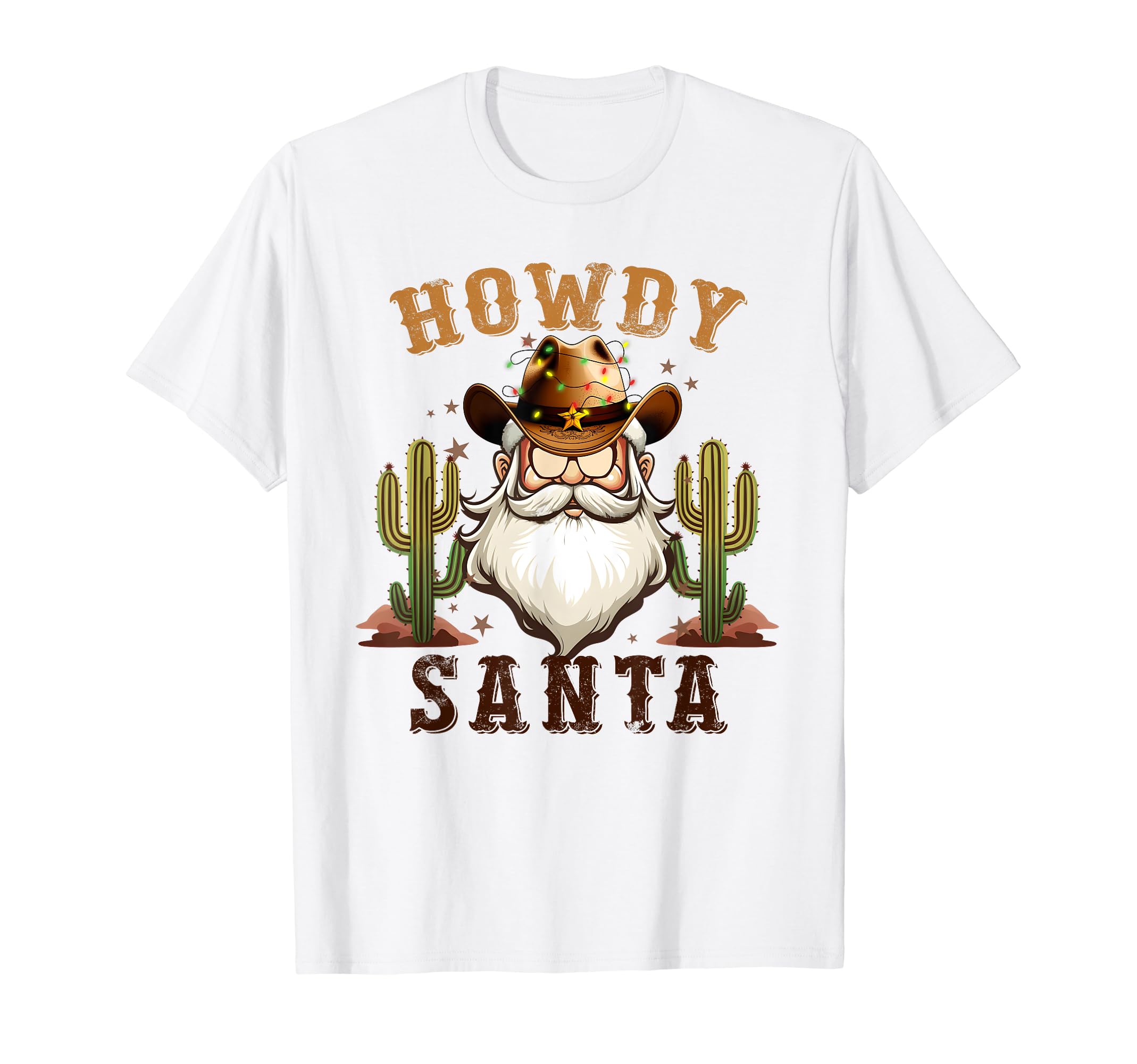 Howdy Santa Western Merry Cowboy T-Shirt - Minimalist Print Unisex - T-Shirt, Sweatshirt, Hoodie