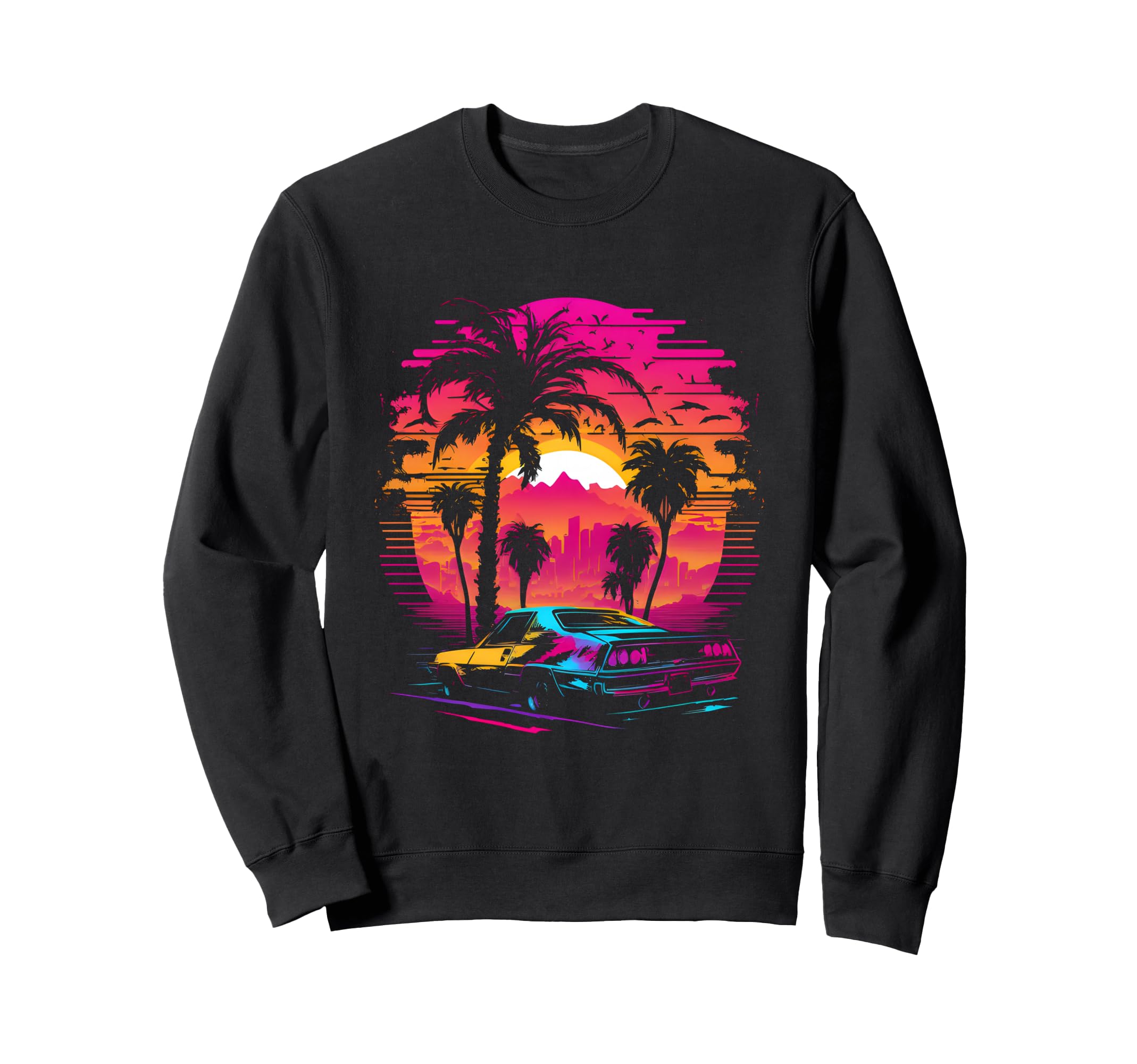 Retrowave Synthwave Aesthetic Sweatshirt - Minimalist Print Men Women - T-Shirt, Sweatshirt, Hoodie
