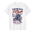 Pompano Beach Florida Motorcycle Skull T-Shirt - Graphic Print Men Women - T-Shirt, Sweatshirt, Hoodie