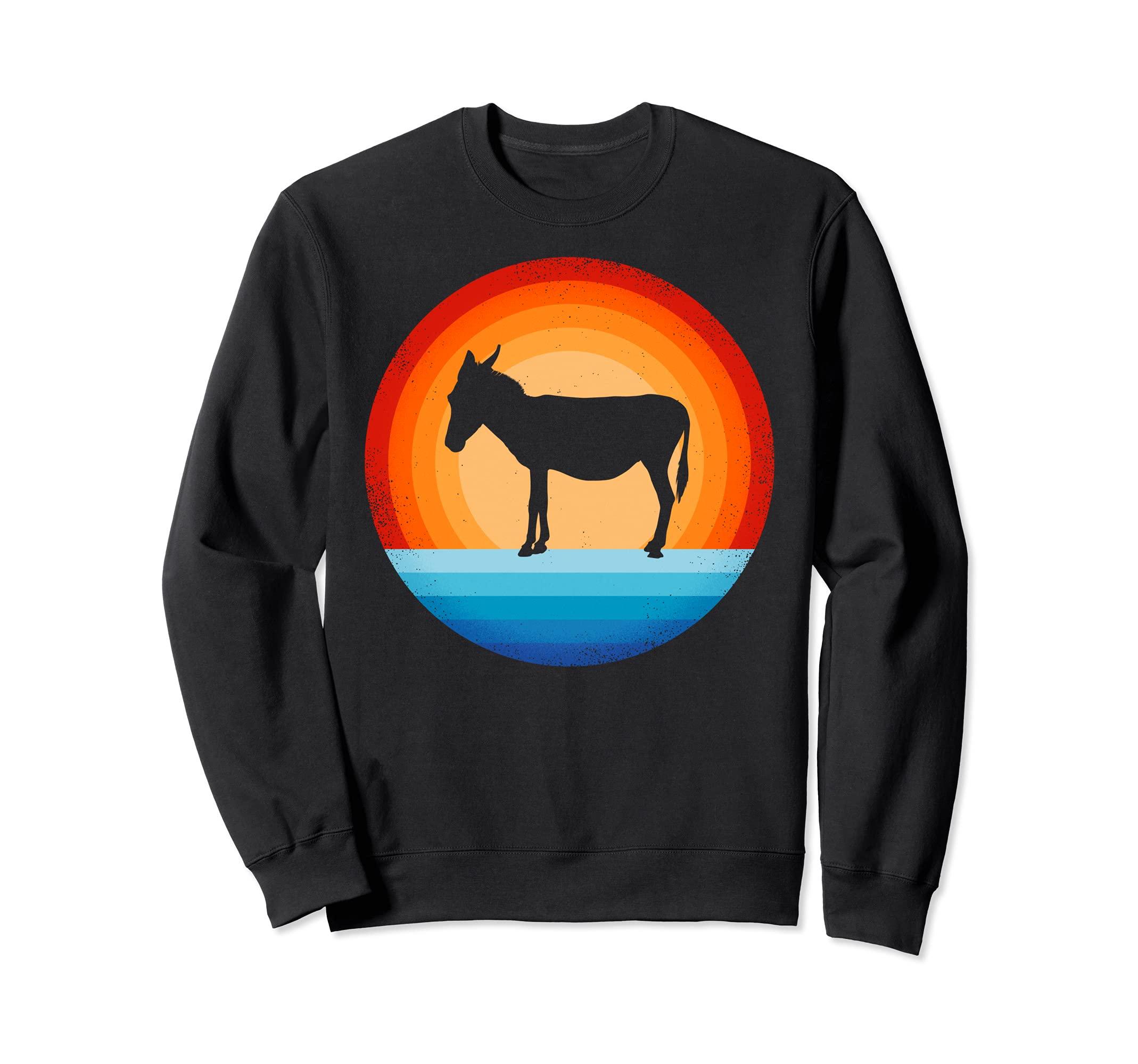 Donkey 60S 70S Sunset Farm Animal Farmer Sweatshirt - Unique Graphic Unisex - T-Shirt, Sweatshirt, Hoodie