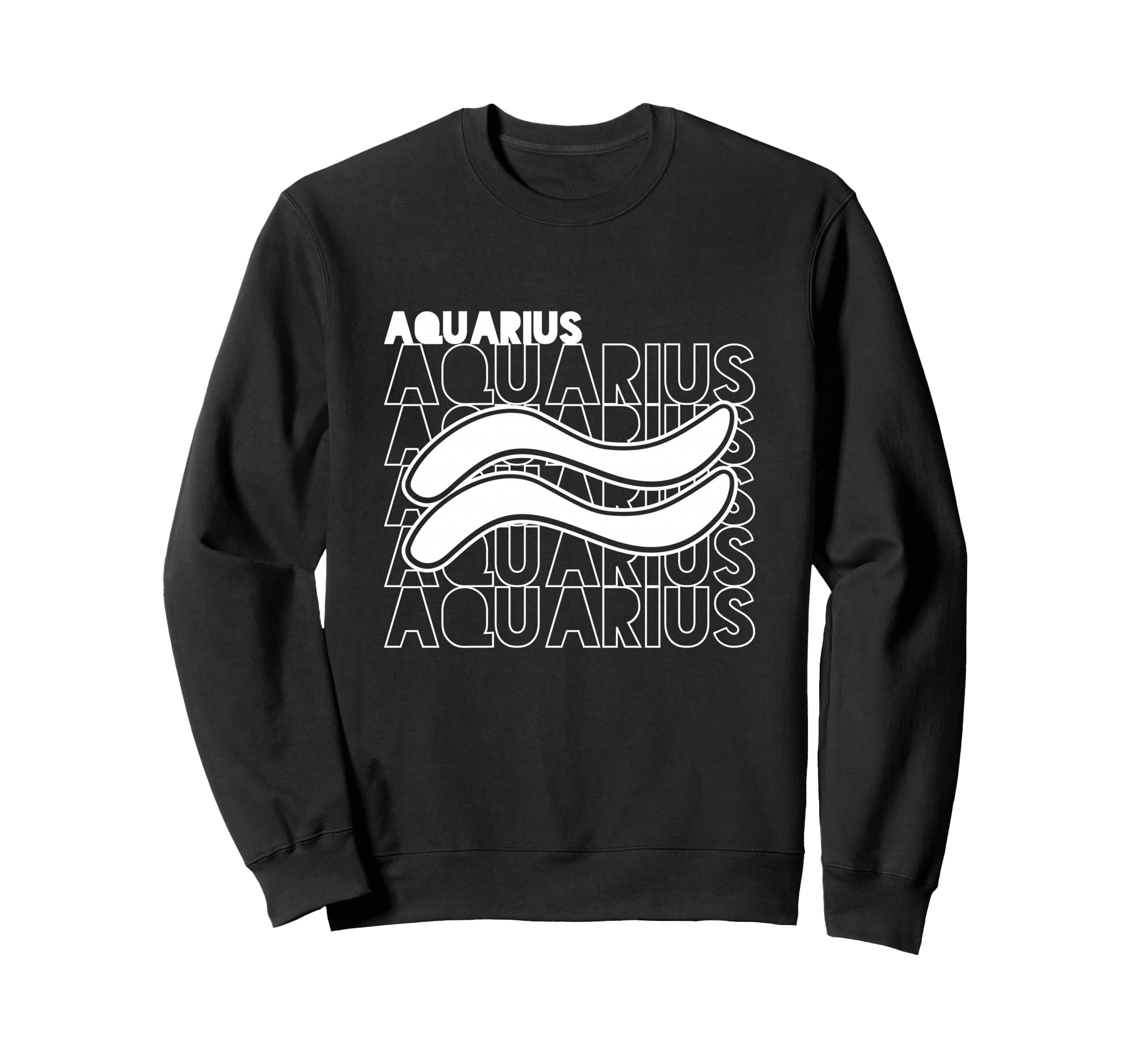 Aquarius Zodiac Typography Sweatshirt - Minimalist Print for Adults - T-Shirt, Sweatshirt, Hoodie