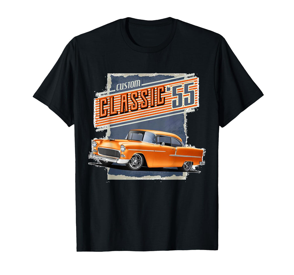 1955 55 Bel Air 50S Silhouette Old T-Shirt - Custom Art Print Men Women - T-Shirt, Sweatshirt, Hoodie
