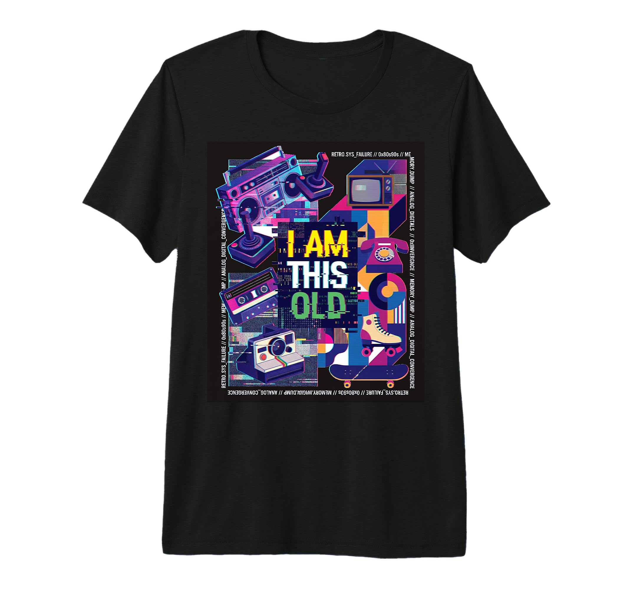 Synthwave 1980S Birthday Memorabilia T-Shirt - Graphic Print for Adults - T-Shirt, Sweatshirt, Hoodie
