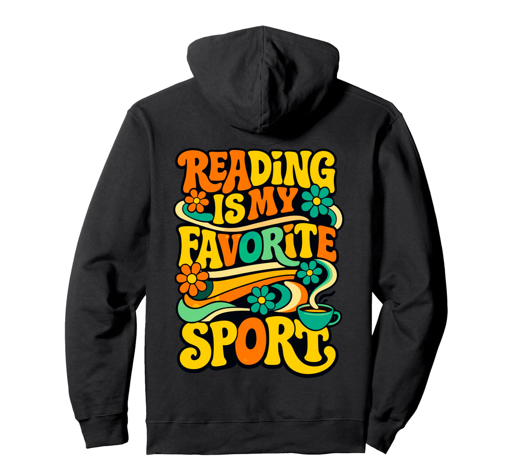 Womens Reading Is My Favorite Sport Hoodie - Aesthetic Graphic for Adults - T-Shirt, Sweatshirt, Hoodie