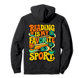 Womens Reading Is My Favorite Sport Hoodie - Aesthetic Graphic for Adults - T-Shirt, Sweatshirt, Hoodie