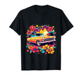 Colorful Flowery Car T-Shirt - Minimalist Print Men Women - T-Shirt, Sweatshirt, Hoodie