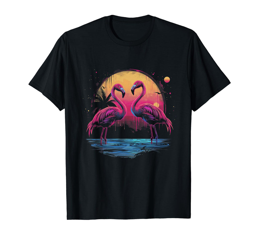 Flamingo Vaporwave Aesthetic Synthwave T-Shirt - Minimalist Print Unisex - T-Shirt, Sweatshirt, Hoodie