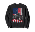Patriotic Motorcycle Usa Flag Biker Sweatshirt - Minimalist Print Unisex - T-Shirt, Sweatshirt, Hoodie