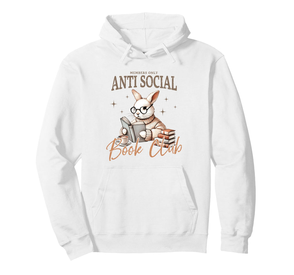 Quiet Rabbit Reading Books Introvert Book Hoodie - Custom Art Print Unisex - T-Shirt, Sweatshirt, Hoodie