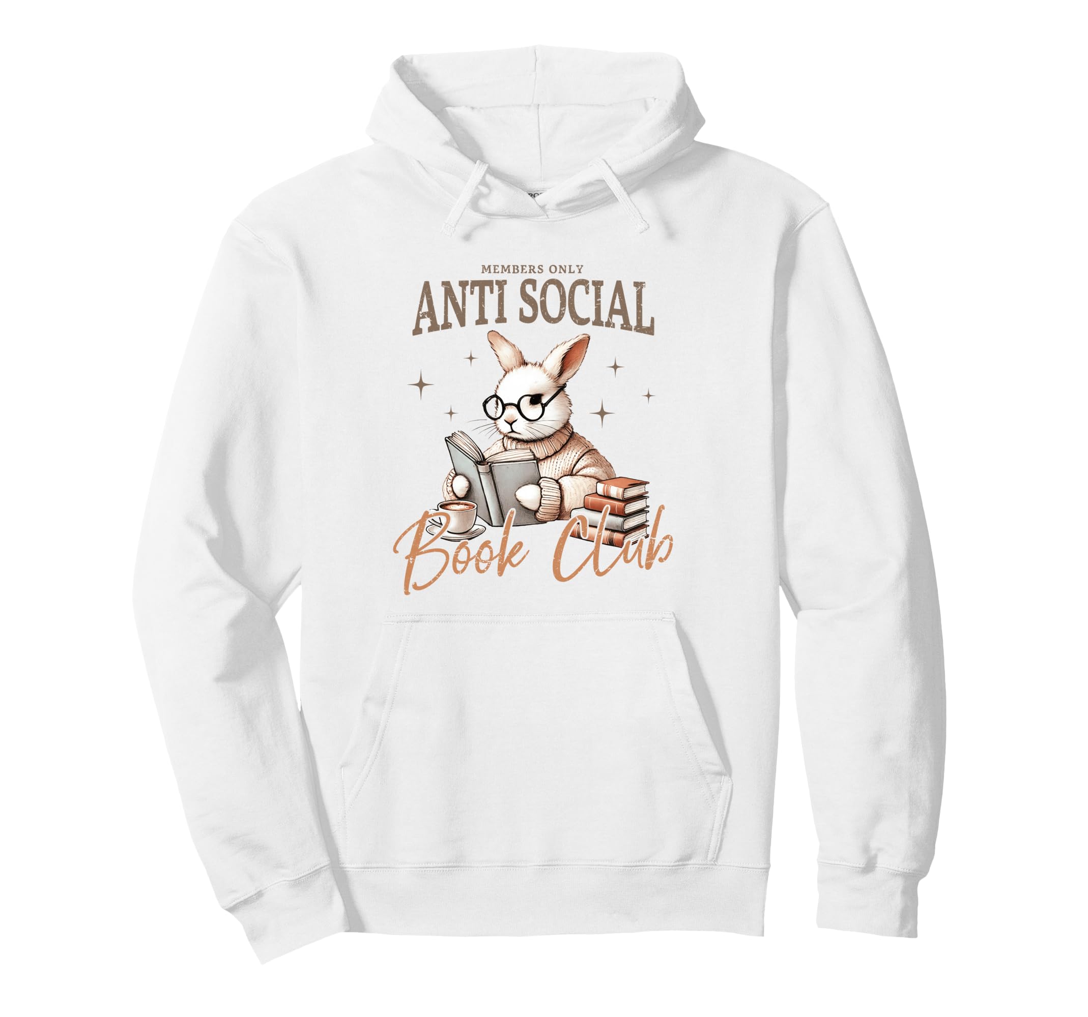 Quiet Rabbit Reading Books Introvert Book Hoodie - Custom Art Print Unisex - T-Shirt, Sweatshirt, Hoodie