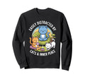 Easily Distracted Cats And Inner Peace Sweatshirt - Graphic Print Unisex - T-Shirt, Sweatshirt, Hoodie