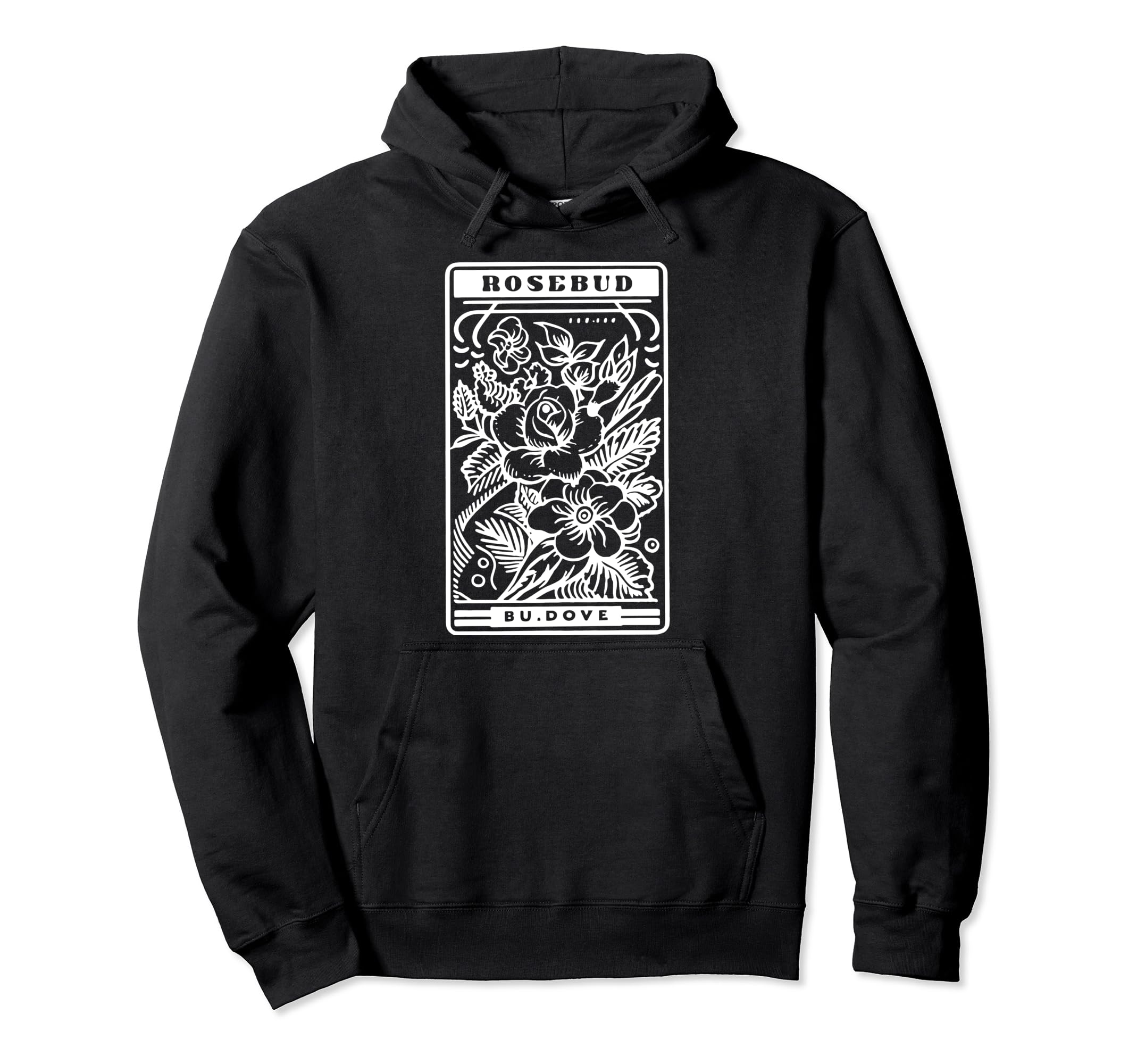 Rosebud Paper Cut Matchbox Tattoo Hoodie - Custom Art Print for Adults - T-Shirt, Sweatshirt, Hoodie