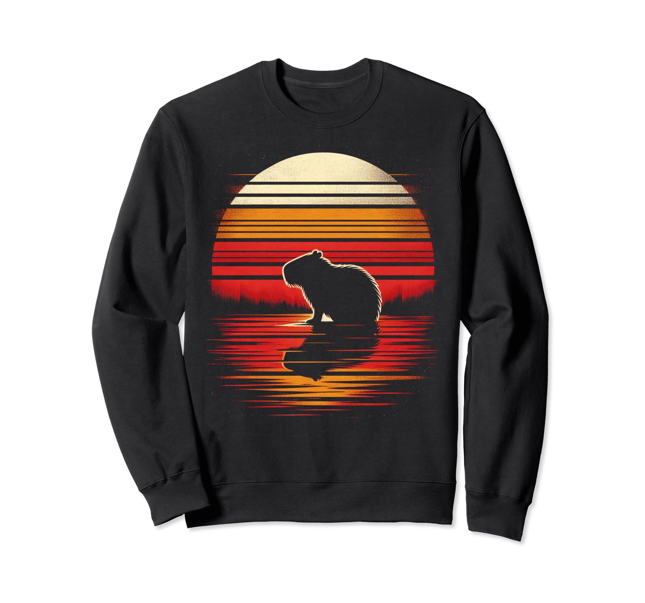 Capybara Sunset Safari 70S Sweatshirt - Casual Everyday Wear Unisex - T-Shirt, Sweatshirt, Hoodie