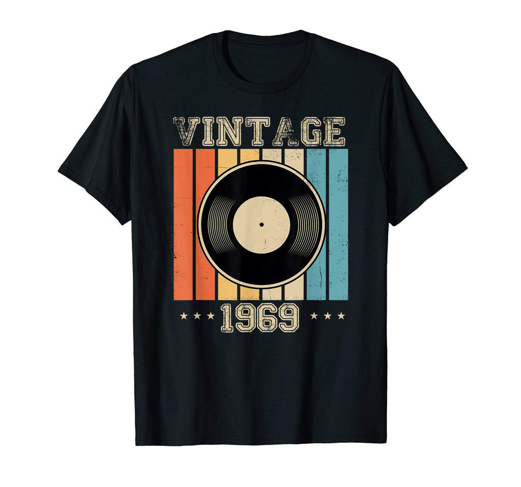 1969 Record Player Birthday Vinyl T-Shirt - Unique Graphic Unisex - T-Shirt, Sweatshirt, Hoodie