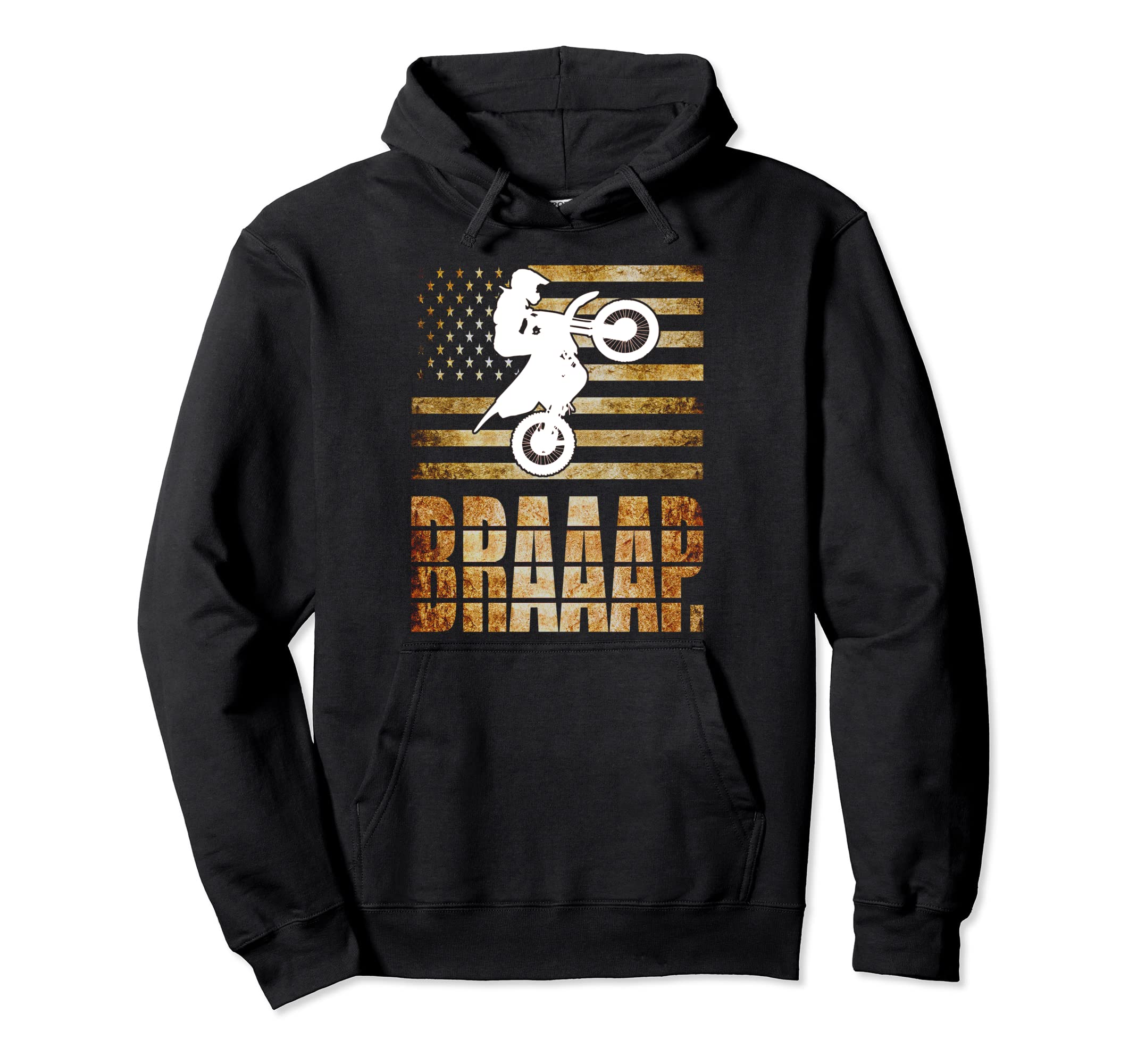 Braaap Usa Flag Motocross Dirt Bike Hoodie - Aesthetic Graphic Men Women - T-Shirt, Sweatshirt, Hoodie