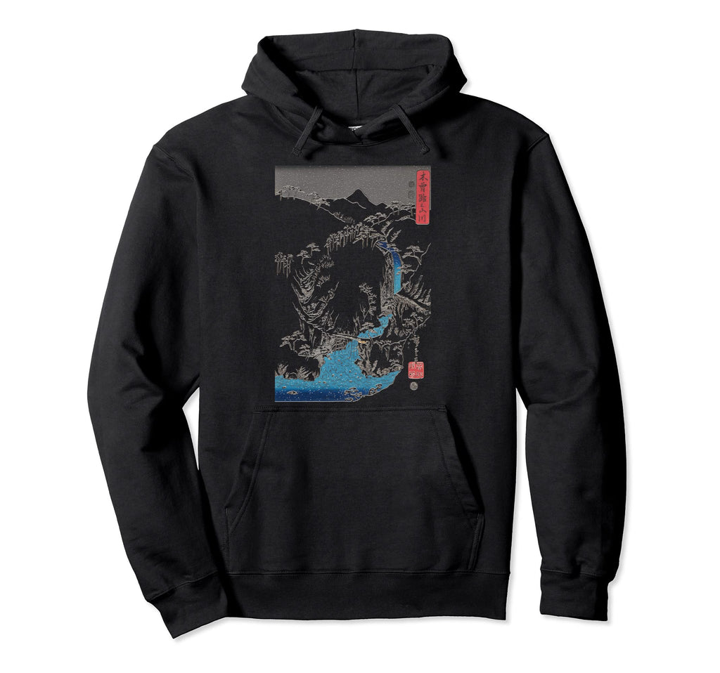 Art Snowy Mountains Along Kisokaido Hoodie - Trendy Graphic Men Women - T-Shirt, Sweatshirt, Hoodie