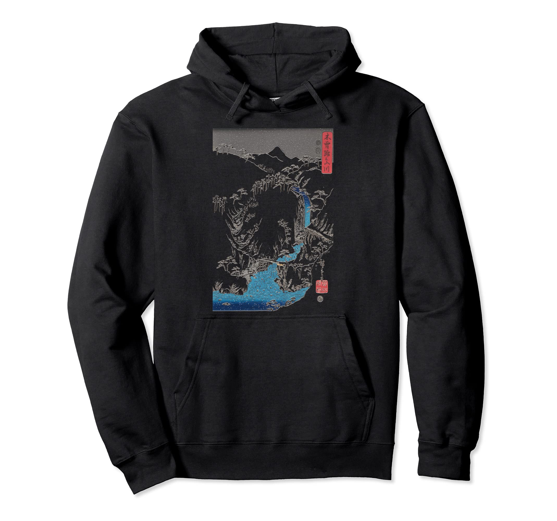 Art Snowy Mountains Along Kisokaido Hoodie - Trendy Graphic Men Women - T-Shirt, Sweatshirt, Hoodie