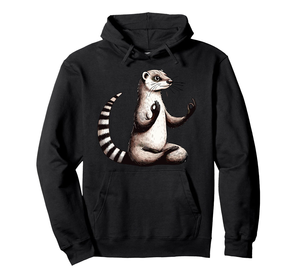 Meditation Mongoose Yoga Pose Hoodie - Custom Art Print for Adults - T-Shirt, Sweatshirt, Hoodie