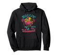 Funny Roller Skating Flamingo 80S Hoodie - Streetwear Style Men Women - T-Shirt, Sweatshirt, Hoodie